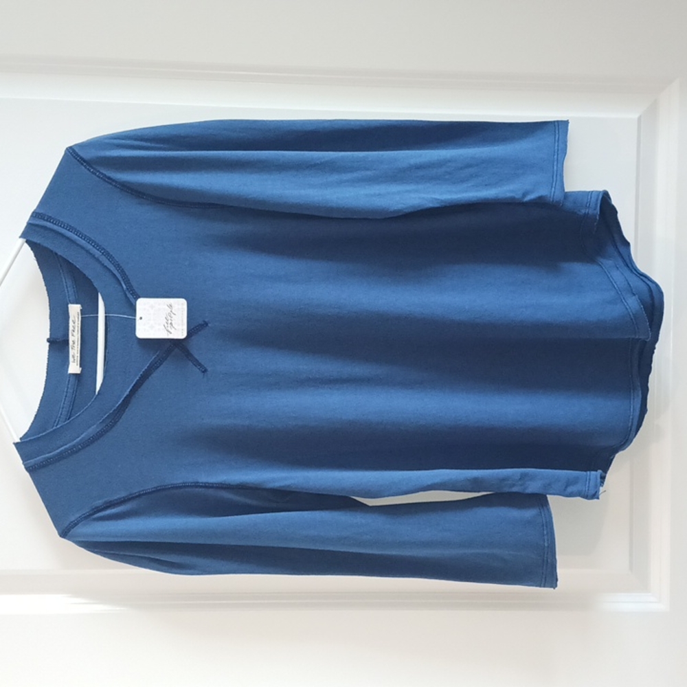 Free People - What's Up Baby Waffle T-Shirt in Blue!